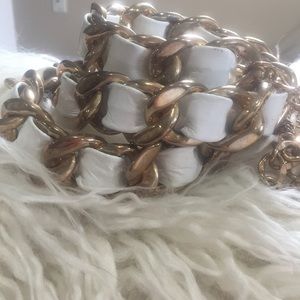 Cache Accessories - Gold White Women’s Belt - One Size Cache Accessories - Gold White Women’s Belt - One Size